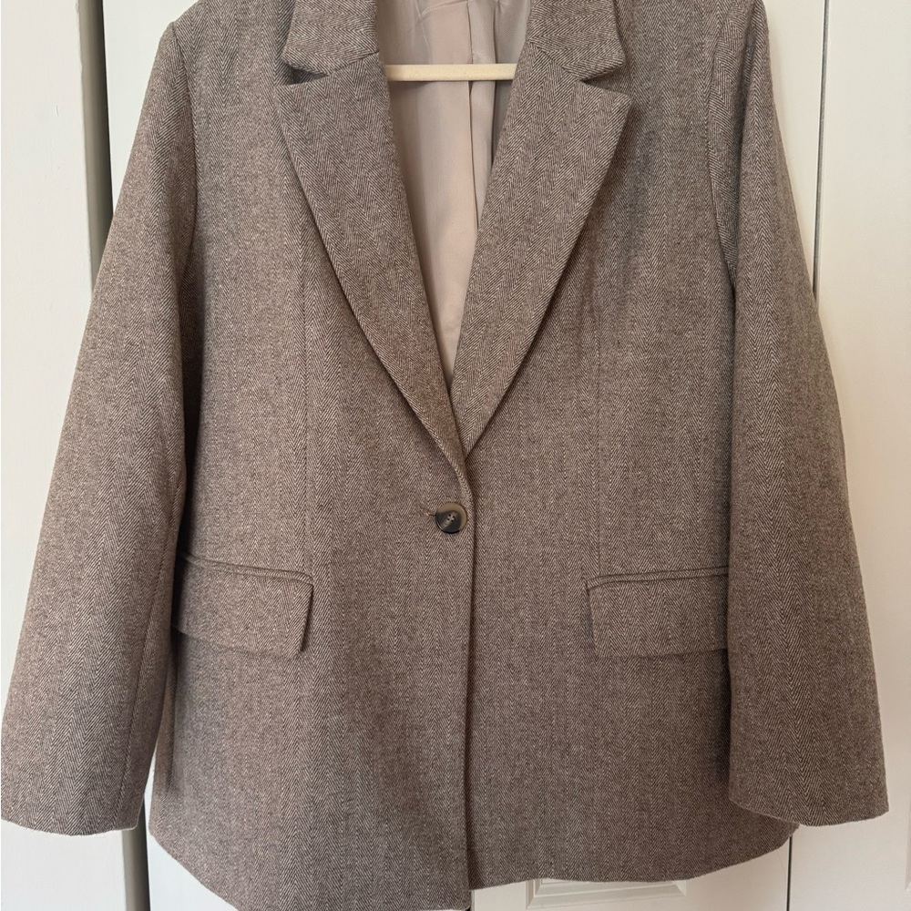 Zara Wool Blend Brown Blazer